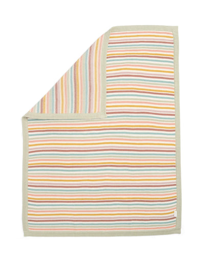 Knitted Blanket -  Multi Colour Stripe