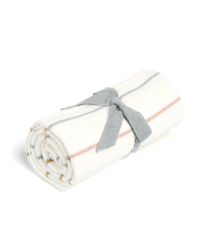 Knitted Blanket - Neutral Stripe