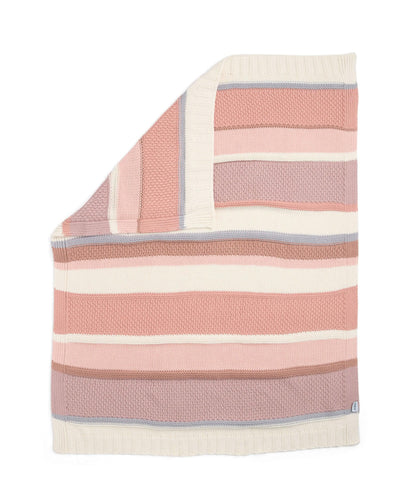 Knitted Blanket - Pink Block