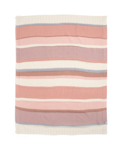 Knitted Blanket - Pink Block