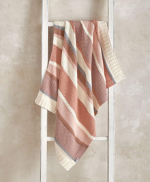 Knitted Blanket - Pink Block
