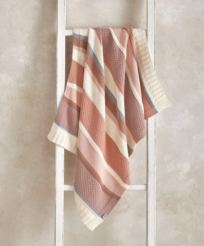 Knitted Blanket - Pink Block