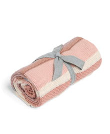 Knitted Blanket - Pink Block