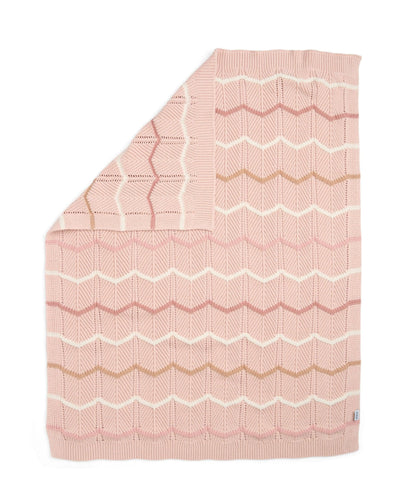 Knitted Blanket - Pink Wave
