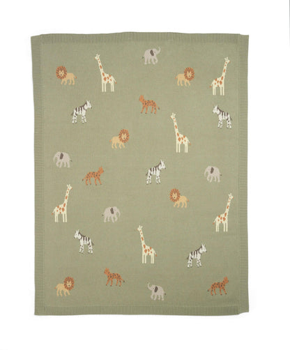 Knitted Blanket - Safari Sage