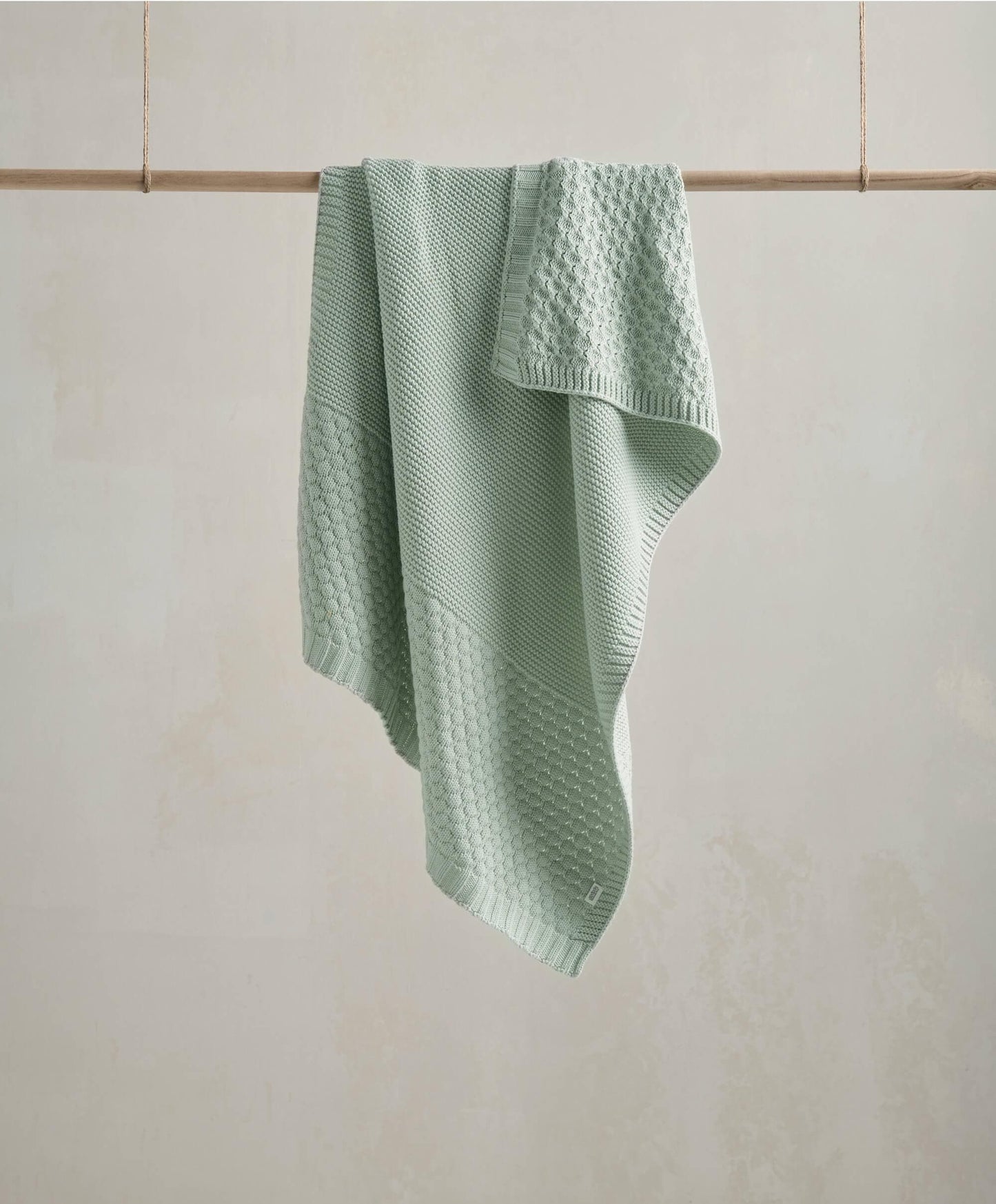 Knitted Blanket - Welcome to the World Seedling - Blue/Green