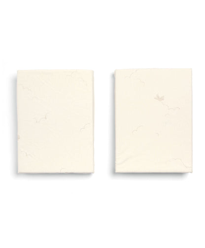 Cotbed Fitted Sheets (2 pack) Welcome to the World Duckling - Cream
