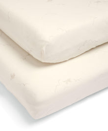 Cotbed Fitted Sheets (2 pack) Welcome to the World Duckling - Cream