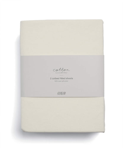 Cotton Essentials Cotbed Fitted Sheets (2 pack) - Cream