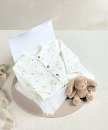 0-3 m Kite Print All In One & Small Beanie Bunny Gift Box