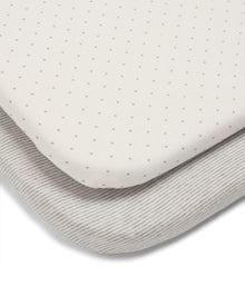 2 Pack Lua Bedside Crib Sheets - Grey Star/Stripe