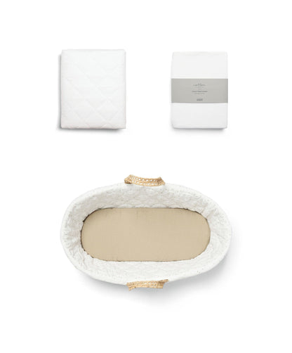 Moses Basket & Fitted Sheet Bundle (3 piece) - Seedling