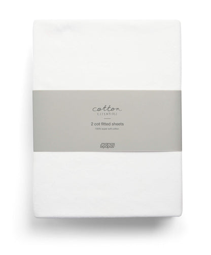 Cot Fitted Sheets (2 Pack) - White