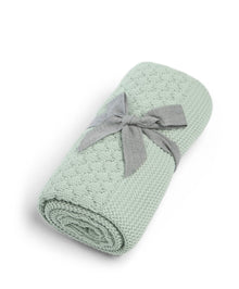 Knitted Blanket - Welcome to the World Seedling - Blue/Green