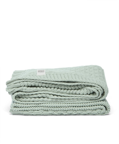 Knitted Blanket - Welcome to the World Seedling - Blue/Green