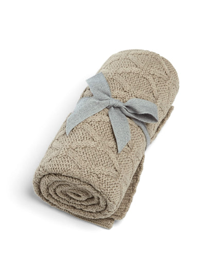 Cable Knit Blanket - Welcome to the World Seedling - Mocha