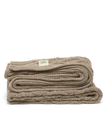 Cable Knit Blanket - Welcome to the World Seedling - Mocha