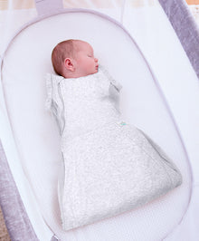 Purflo Swaddle to Sleep Bag 0-4 Months (0.5 Tog) - Minimal Grey