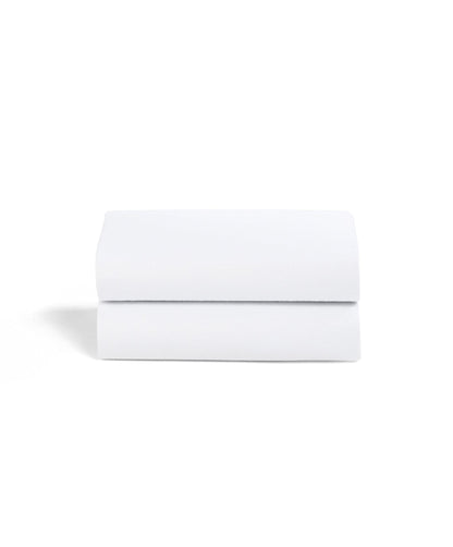 Snuz Moses Basket/Pram 2 Pack Fitted Sheets - White
