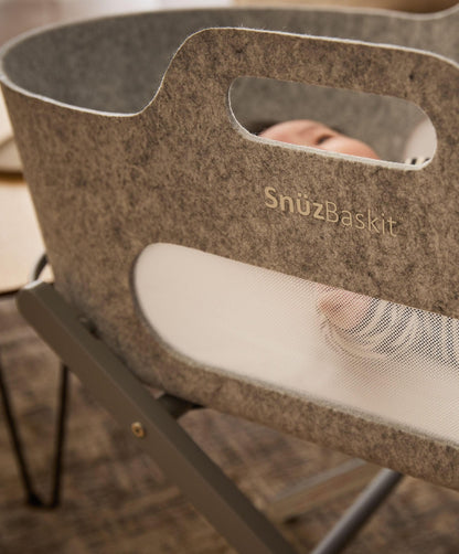 SnuzBaskit Moses Basket & Stand - Light Grey/Dove