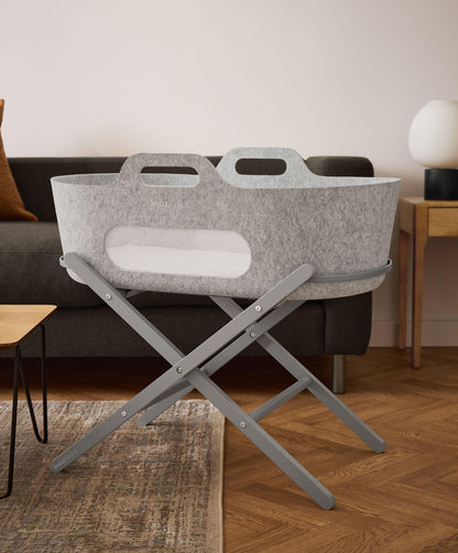 SnuzBaskit Moses Basket & Stand - Light Grey/Dove