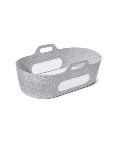 SnuzBaskit Moses Basket & Stand - Light Grey/ Natural