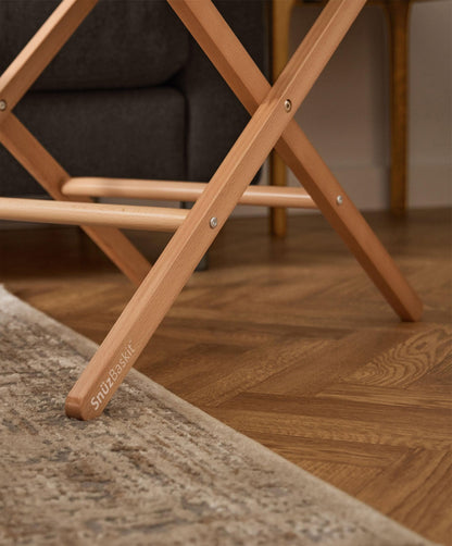 SnuzBaskit Moses Basket & Stand - Light Grey/ Natural