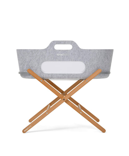 SnuzBaskit Moses Basket & Stand - Light Grey/ Natural