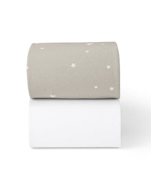 Snüz Twin Pack Cot & Cotbed Sheets - Grey Star