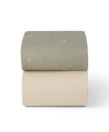 Snüz Twin Pack Cot & Cotbed Sheets - Sage Cross
