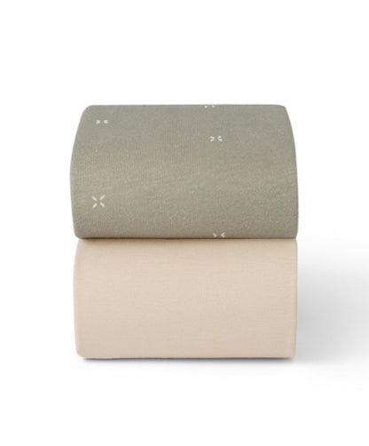 Snüz Twin Pack Cot & Cotbed Sheets - Sage Cross