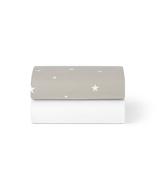 Snüz Twin Pack Crib Sheets - Grey Star
