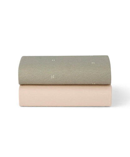 Snüz Twin Pack Crib Sheets - Sage Cross