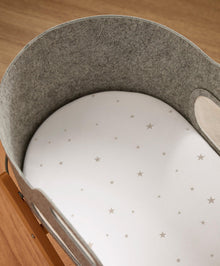 Snüz Twin Pack Moses Basket Sheets - Grey Cloud