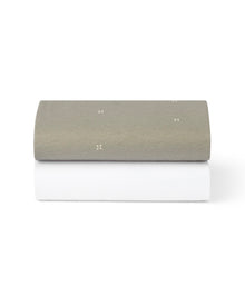 Snüz Twin Pack Moses Basket Sheets - Sage Cross