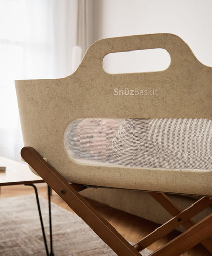 SnuzBaskit Moses Basket & Stand - Barley/Walnut