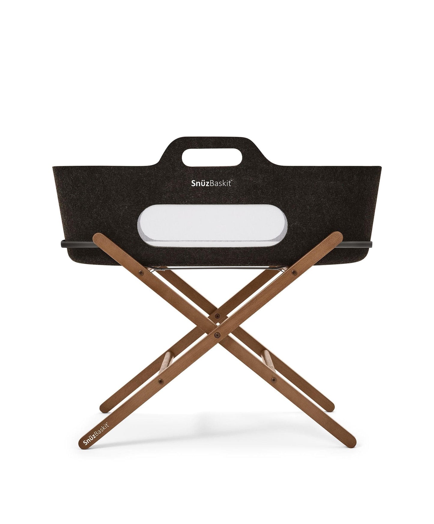 SnuzBaskit Moses Basket & Stand - Graphite/Walnut