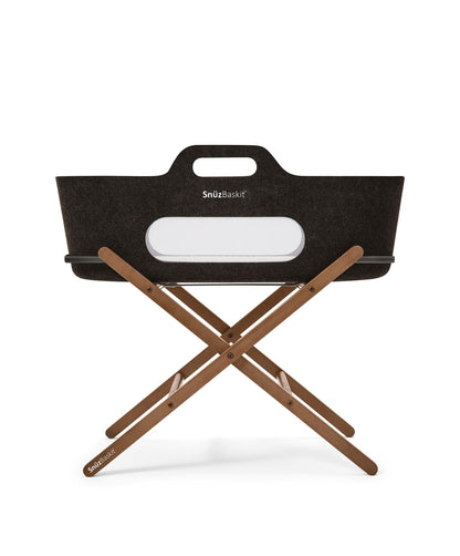 SnuzBaskit Moses Basket & Stand - Graphite/Walnut
